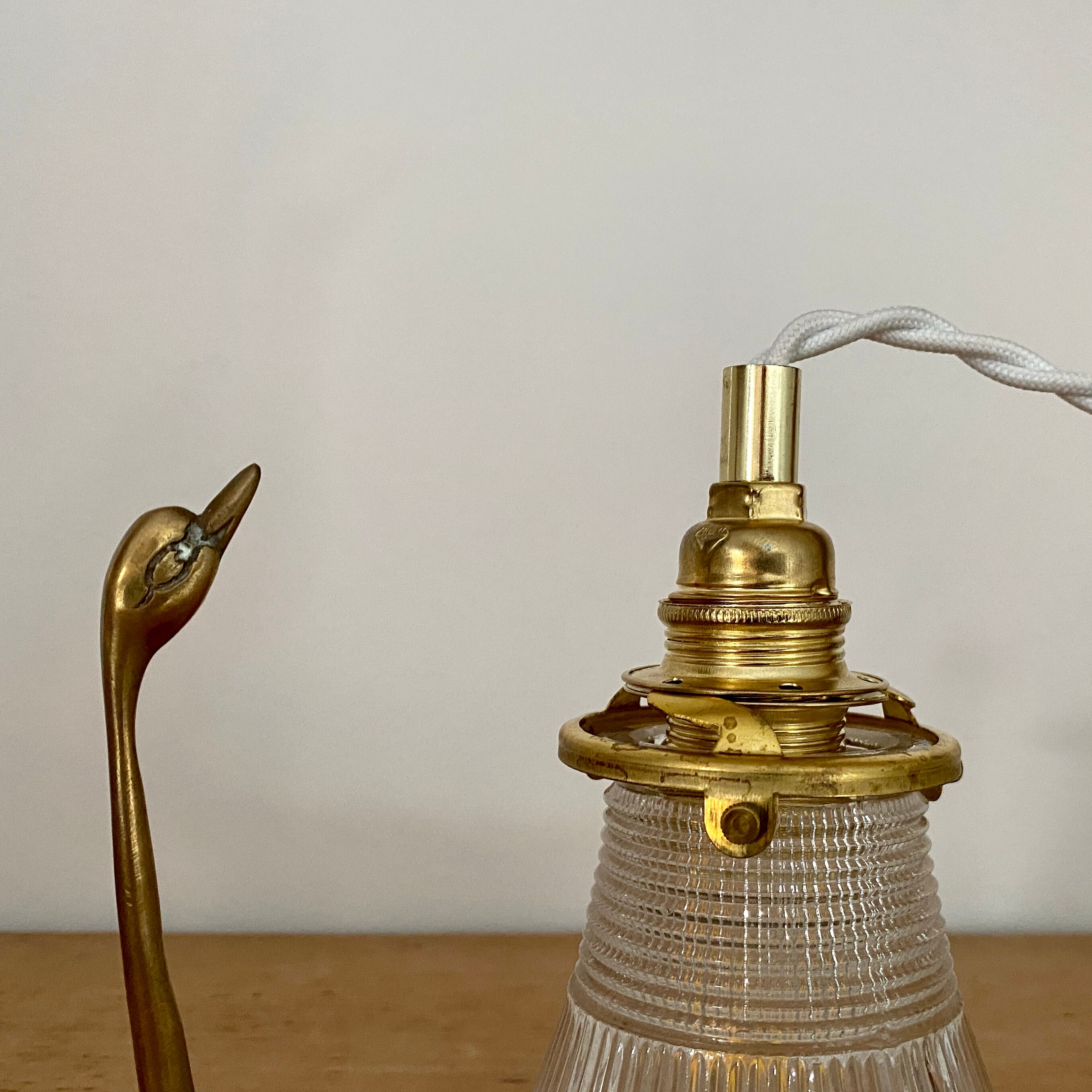 Vintage tulip walker in holophanous glass