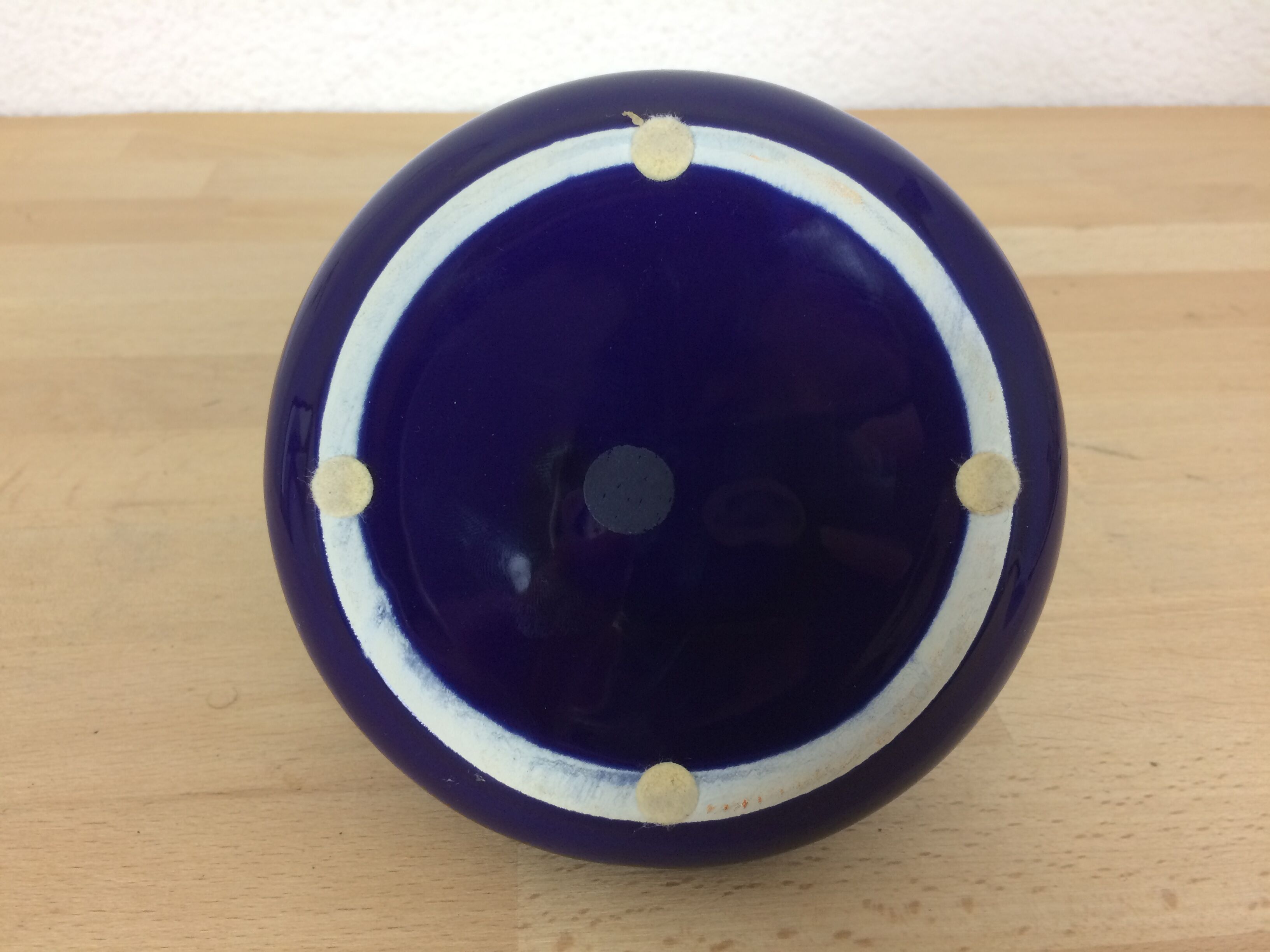 Marine blue ceramic vase