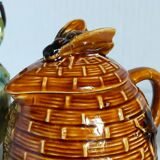 Set of old teapots and honey pot
