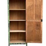 Antique Parisian bonnet wardrobe with khaki patina