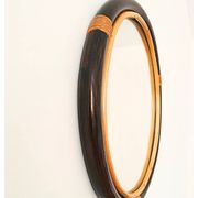 Miroir rond en bambou des années 1970