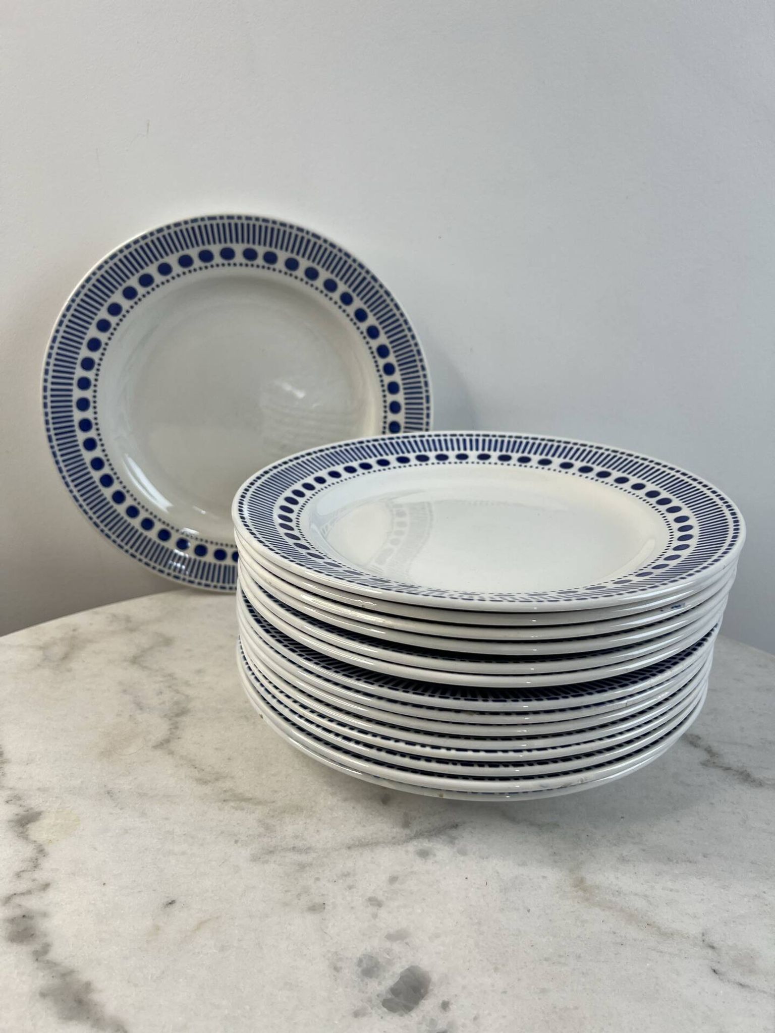 Lot de 15 assiettes plates Sarreguemines collection Béatrice