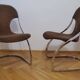 Paire de chaises rares des années 60 dans le style de Gastone Rinaldi, Italie, années 1970.