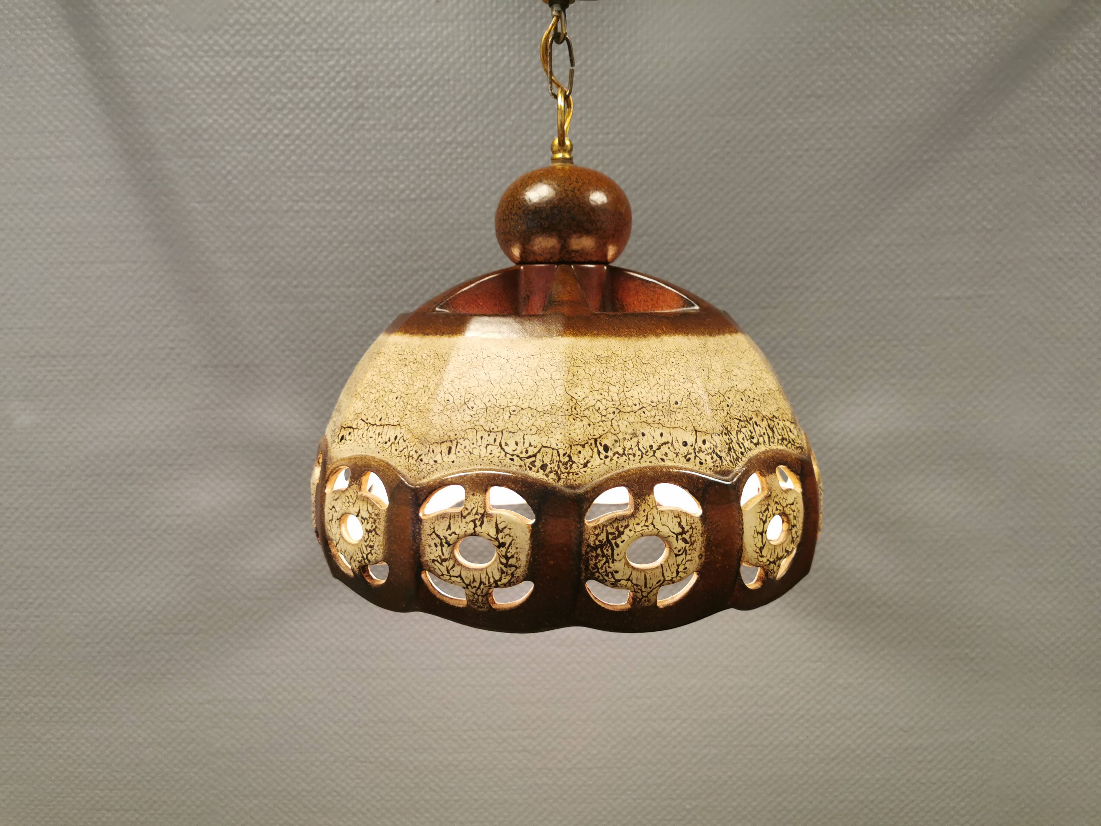 Ceramic hanging lamp, Danish from the 1970s.