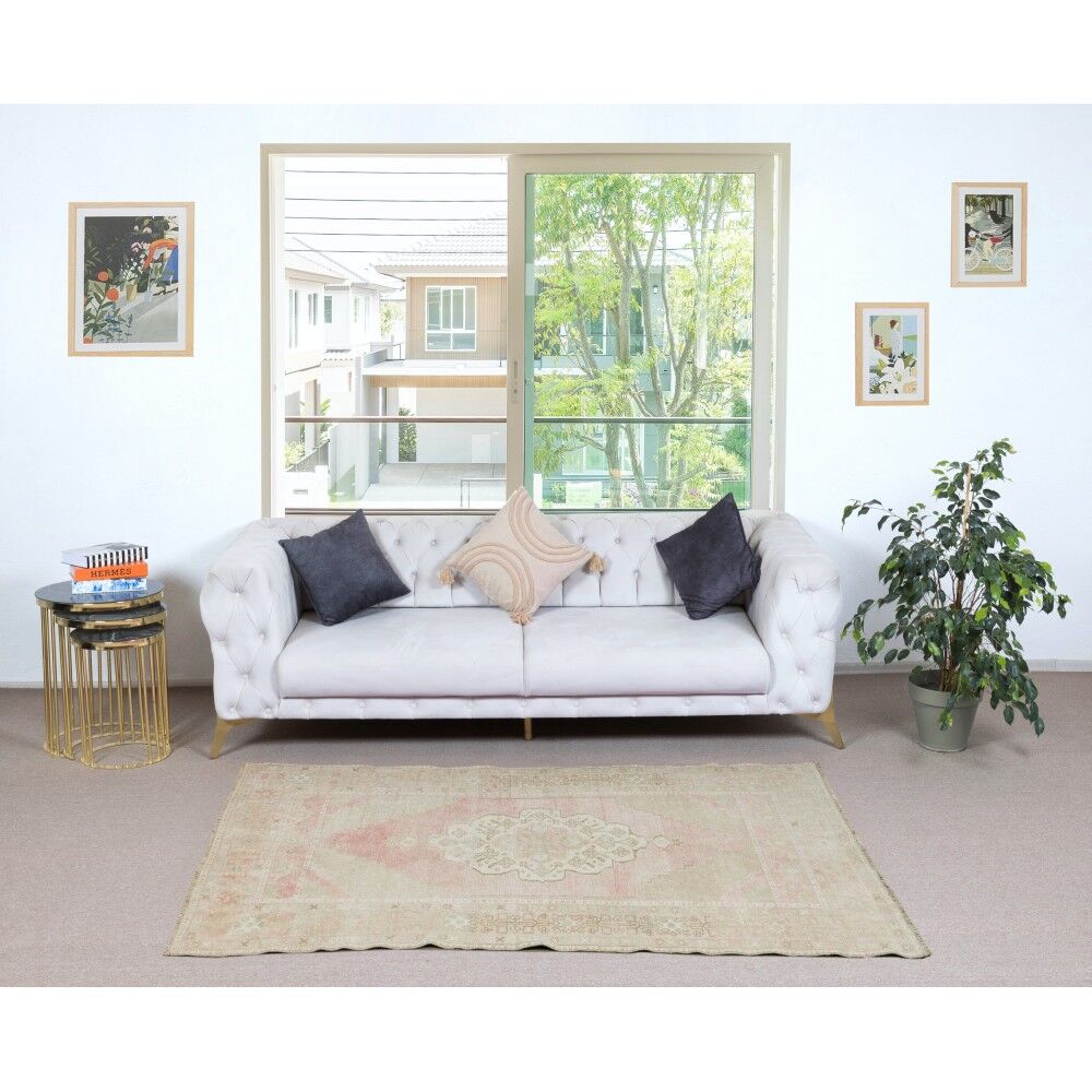 Vintage Turkish Oriental Rug. One of a kind Handmade Tribal Rug. 100% Wool