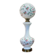 Napoleon III lamp in white opaline and painted with floral decoration - late 19th century