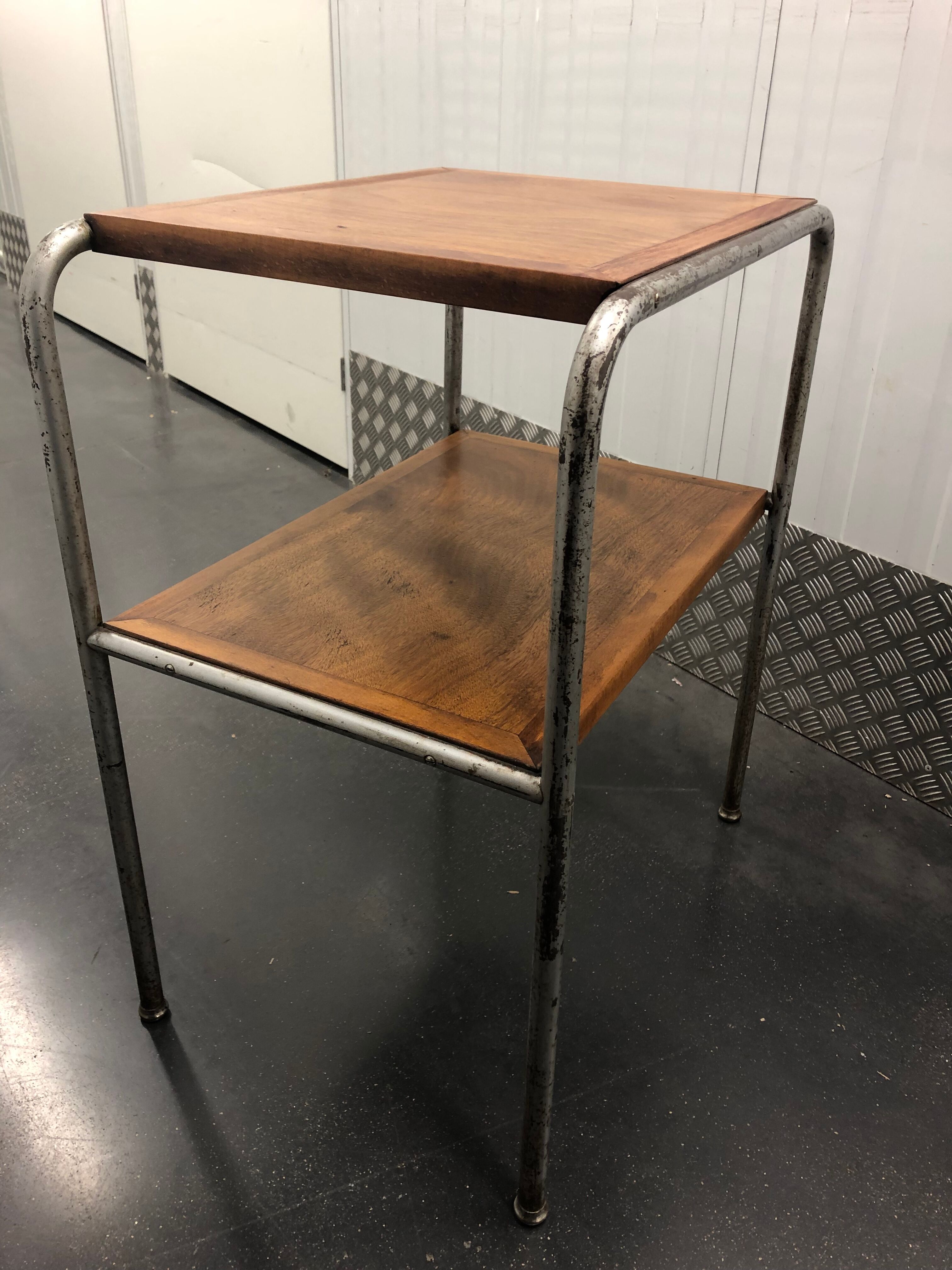 Bauhaus double wooden tray and tube structure around 1930