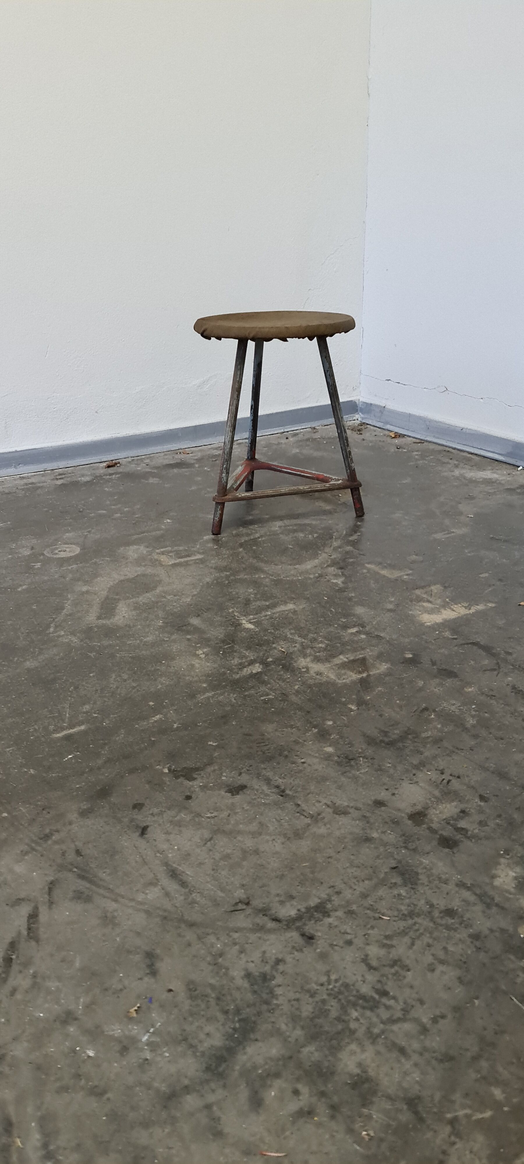 Metal and wood industrial stool