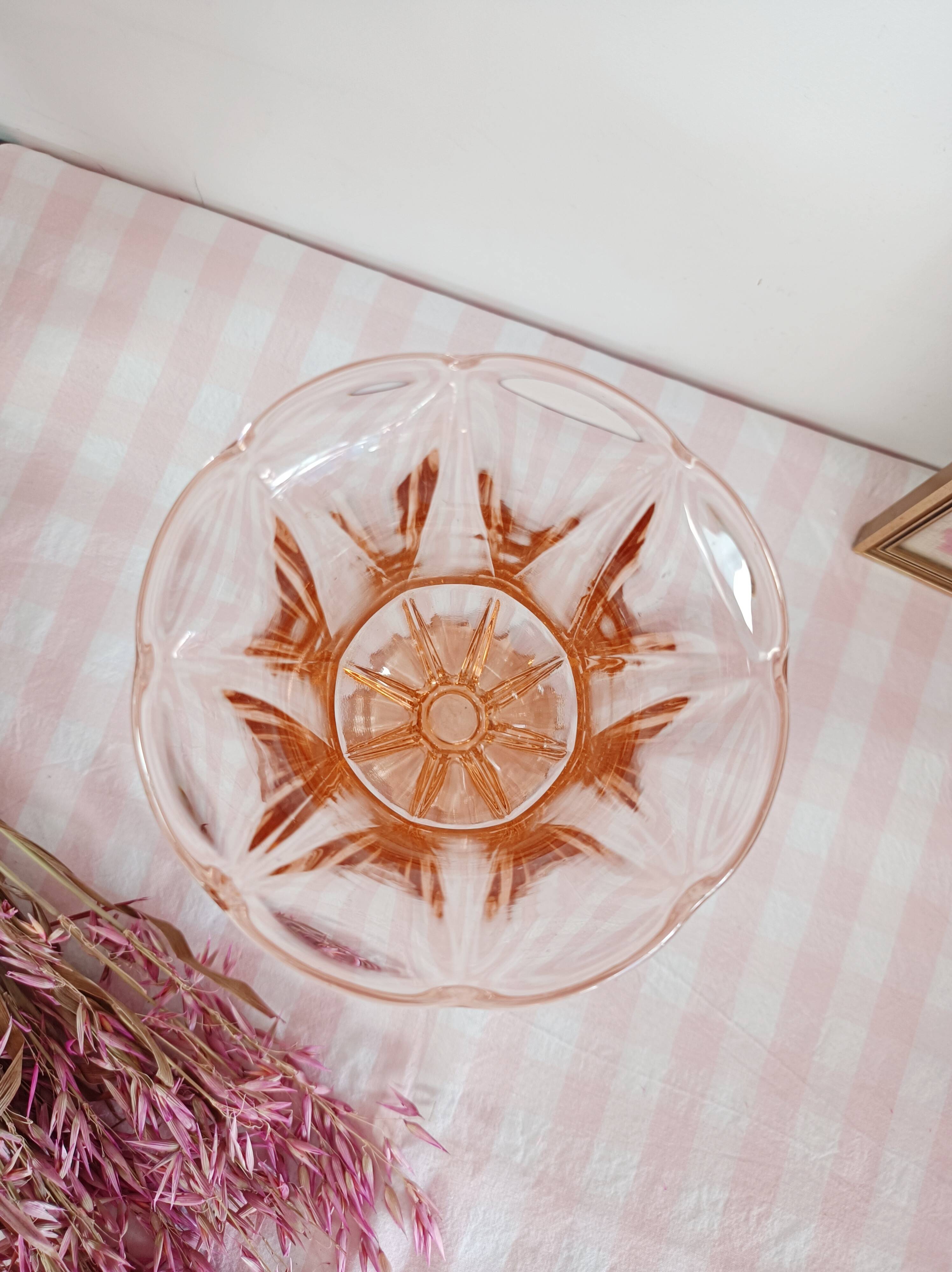 Grand vase en verre rose