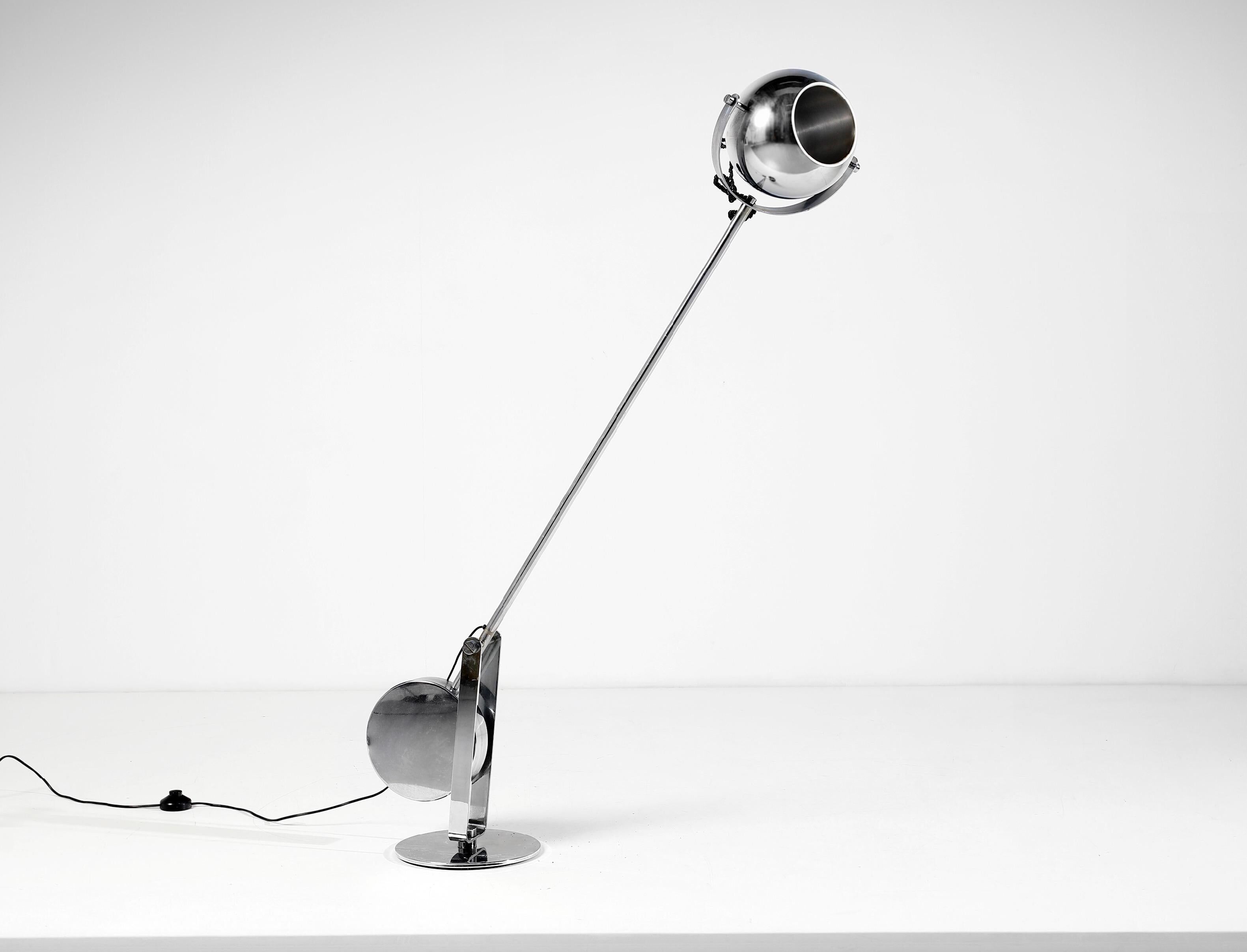 Lampe chromée surdimensionnée avec contrepoids Anonymous Italia, 1970