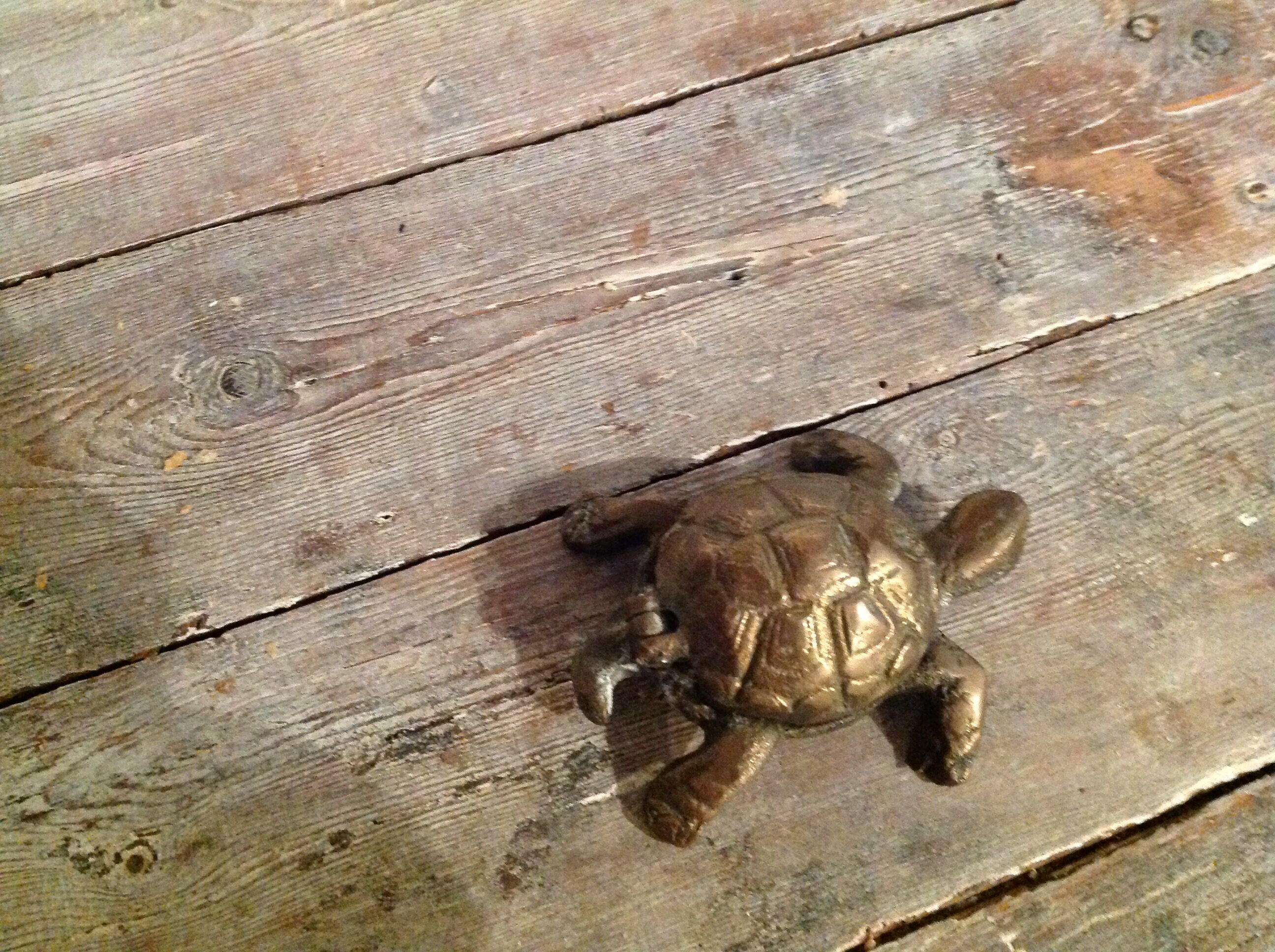 Brass turtle ashtray