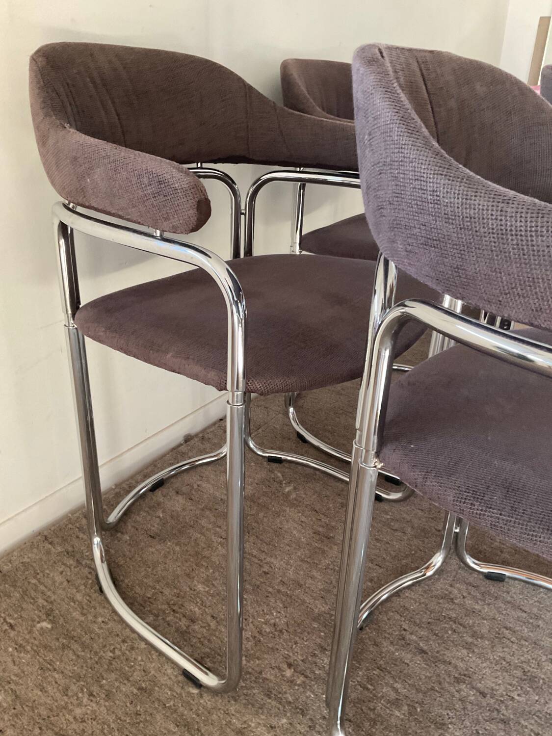 Series of 4 Italian armchairs by Otto Gerdau 1970s