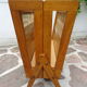Oak and rattan magazine rack