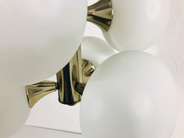 Kaiser chandelier with 9 arms in chrome, 1960s, Germany