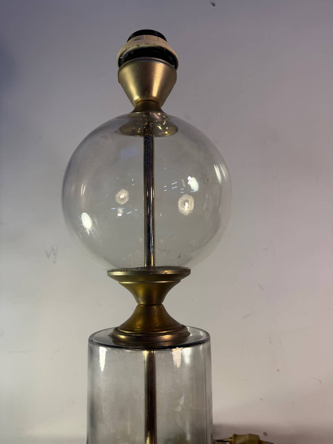 Lamp See Delmas glass and brass, vintage design