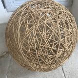 Vintage ball suspension rope and rattan