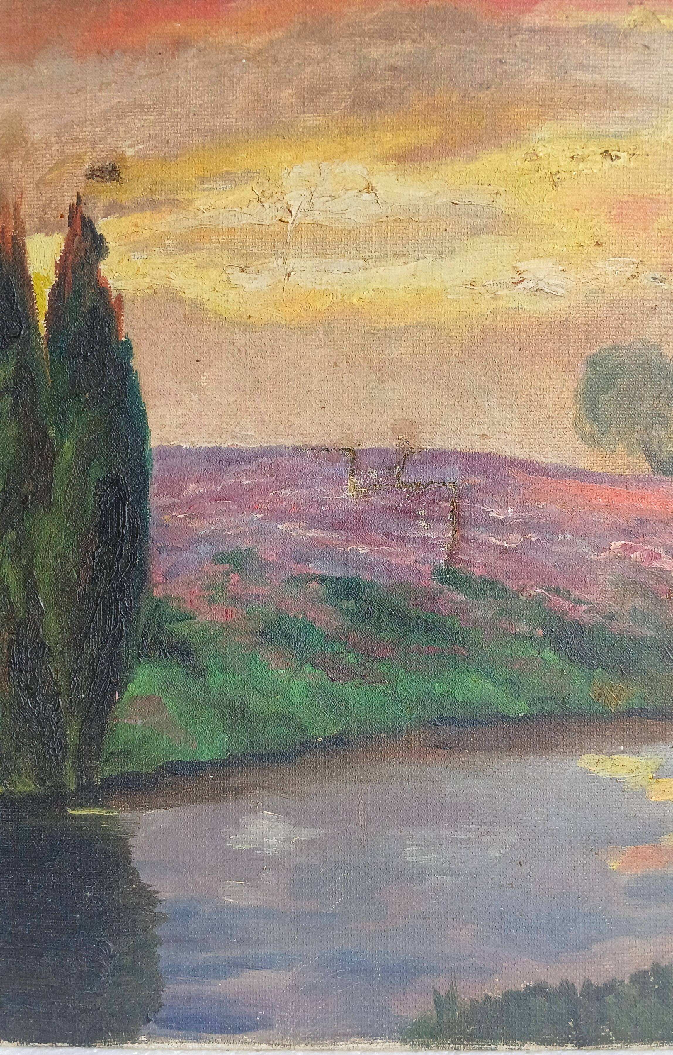 A. Charles 1915, oil on canvas with Flemish inspiration.