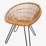 Rohe Noordwolde rattan armchair, 1960, Netherlands