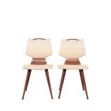 set of 2 vintage plywood dining chairs