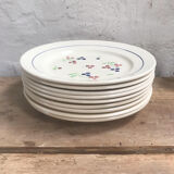 Set of 9 antique dessert plates