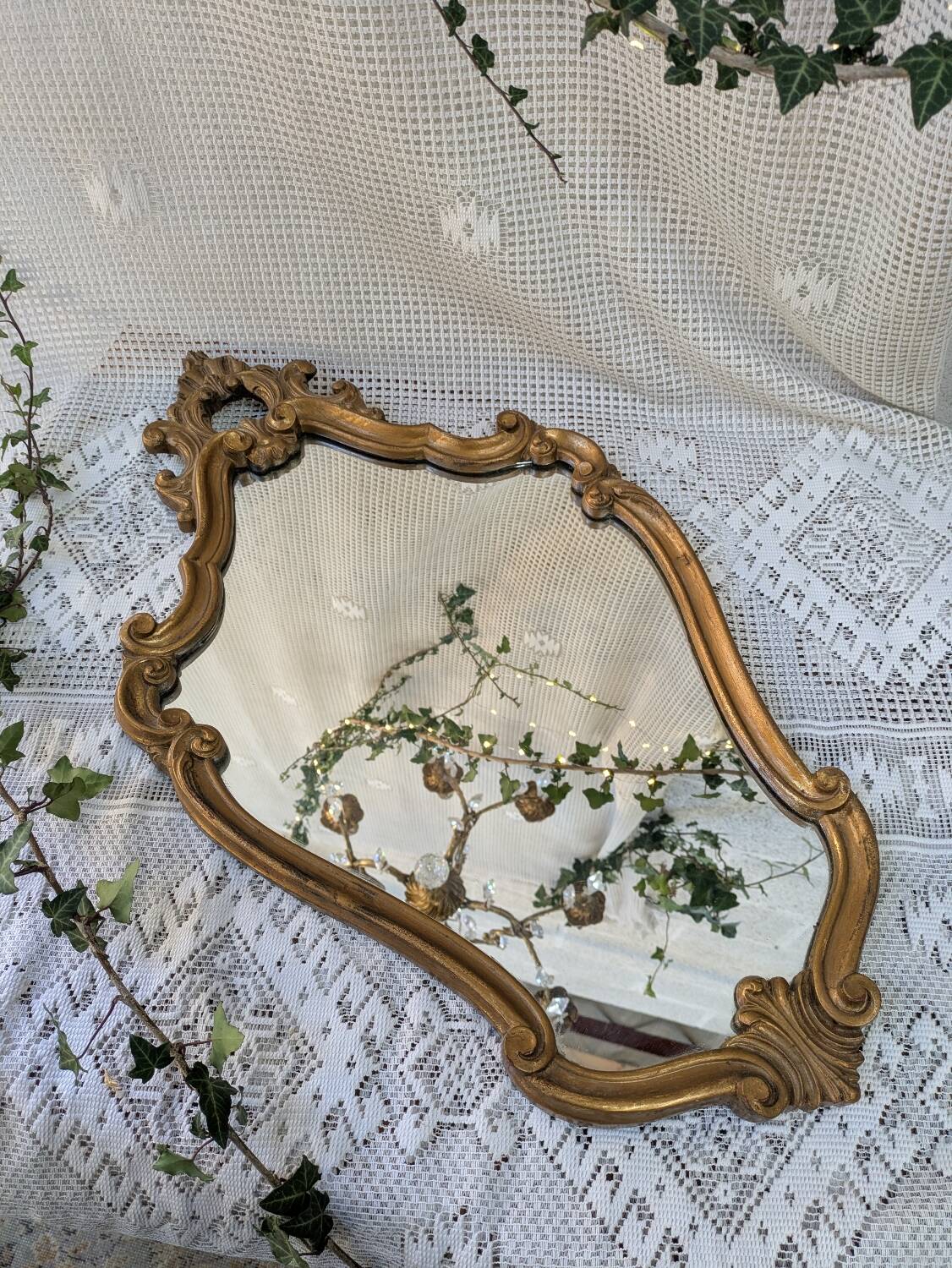 Gilded wood mirror