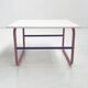 Tubular coffee table in pink and purple, 1980.