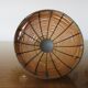 Standing fruit basket in rattan and black lacquered metal 1970