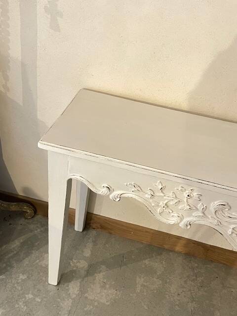 White patinated console