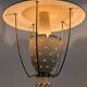 Perforated metal pendant lamp with brass details, Italy, 1940s