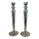 Pair of hammered metal candlesticks