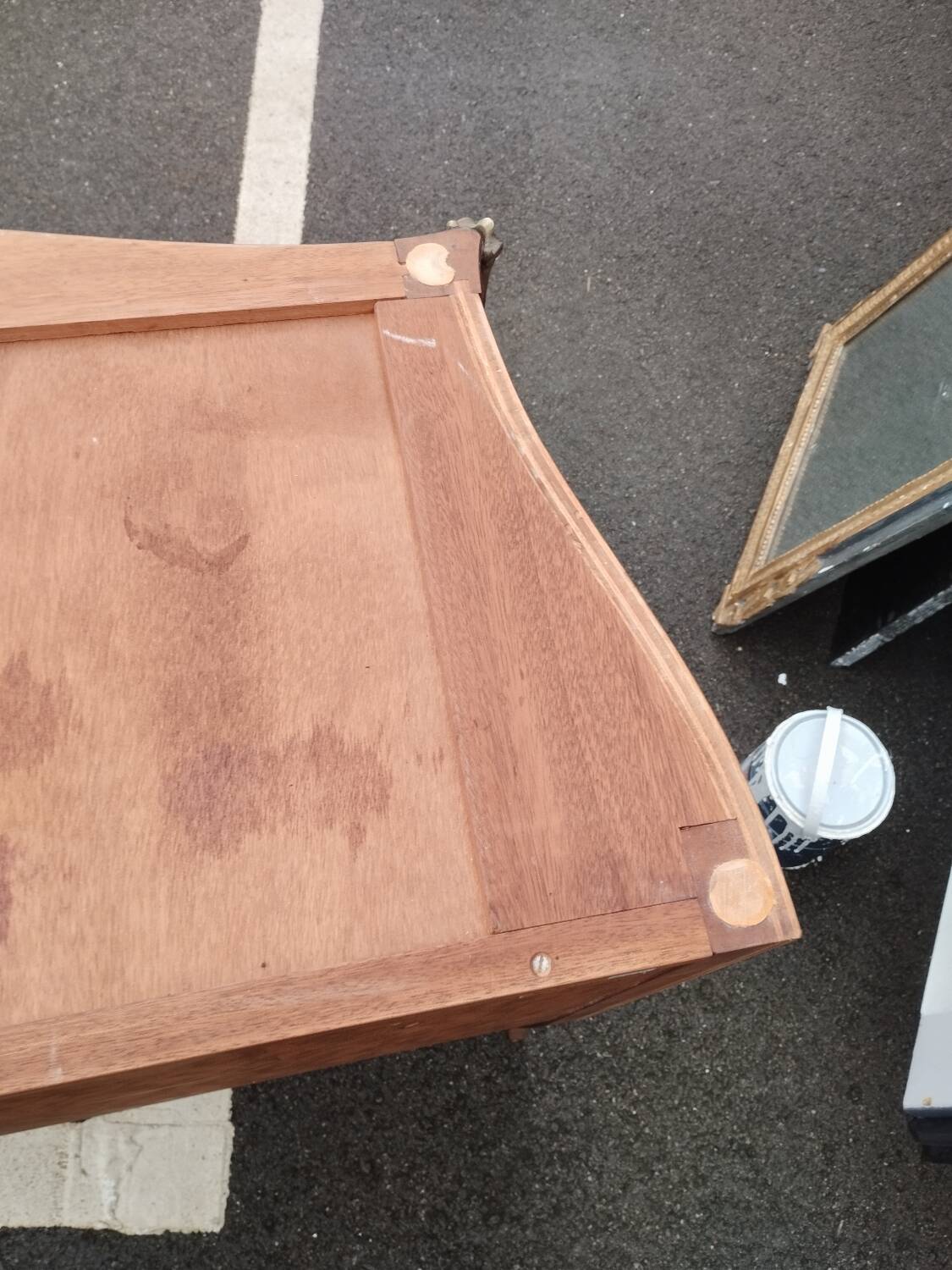 Old louis xv style marquetry chest of drawers