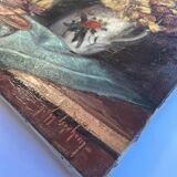 HST painting "Still life with flowers and doll" Guy VAN ISEGHEM (1905-?)