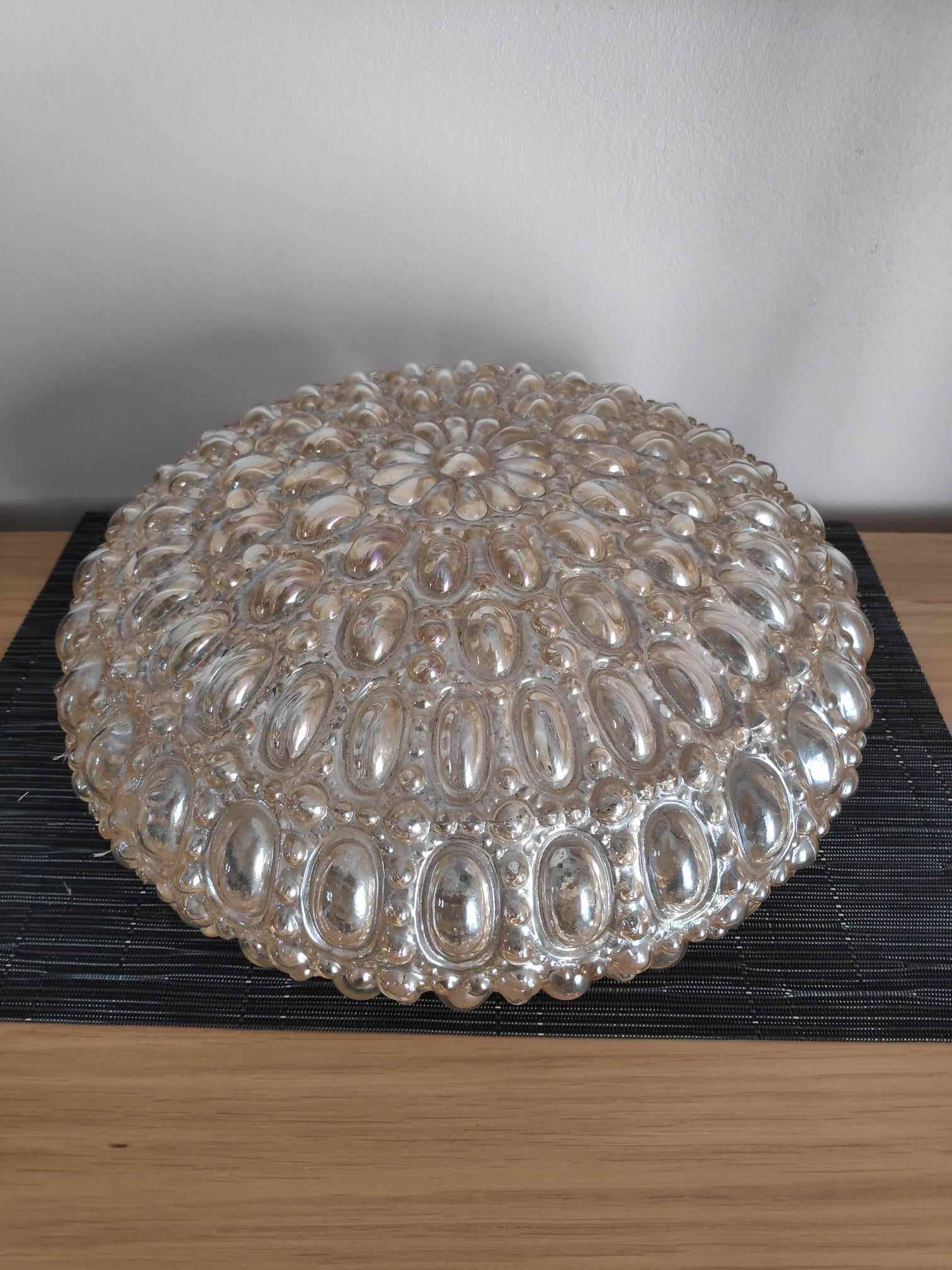Vintage Limburg ceiling light in molded glass A668