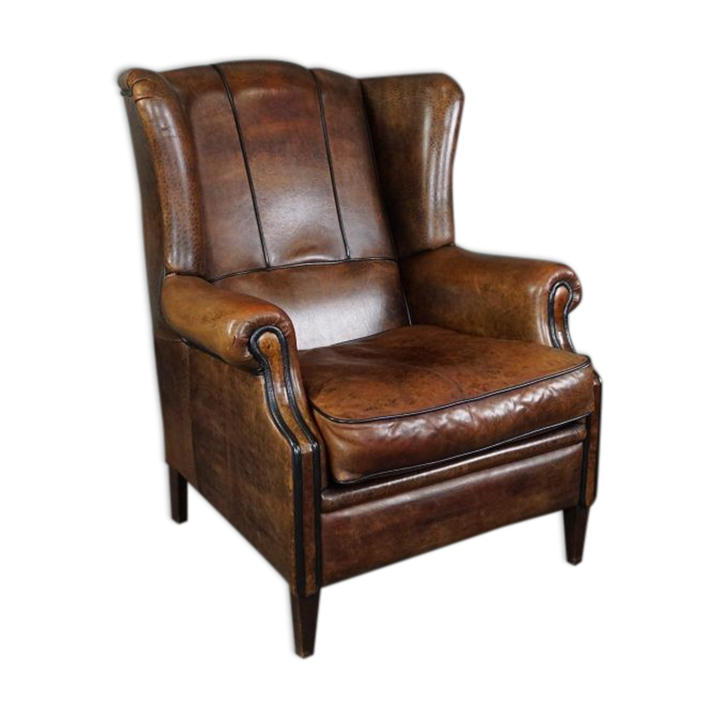 Brown sheepskin armchair