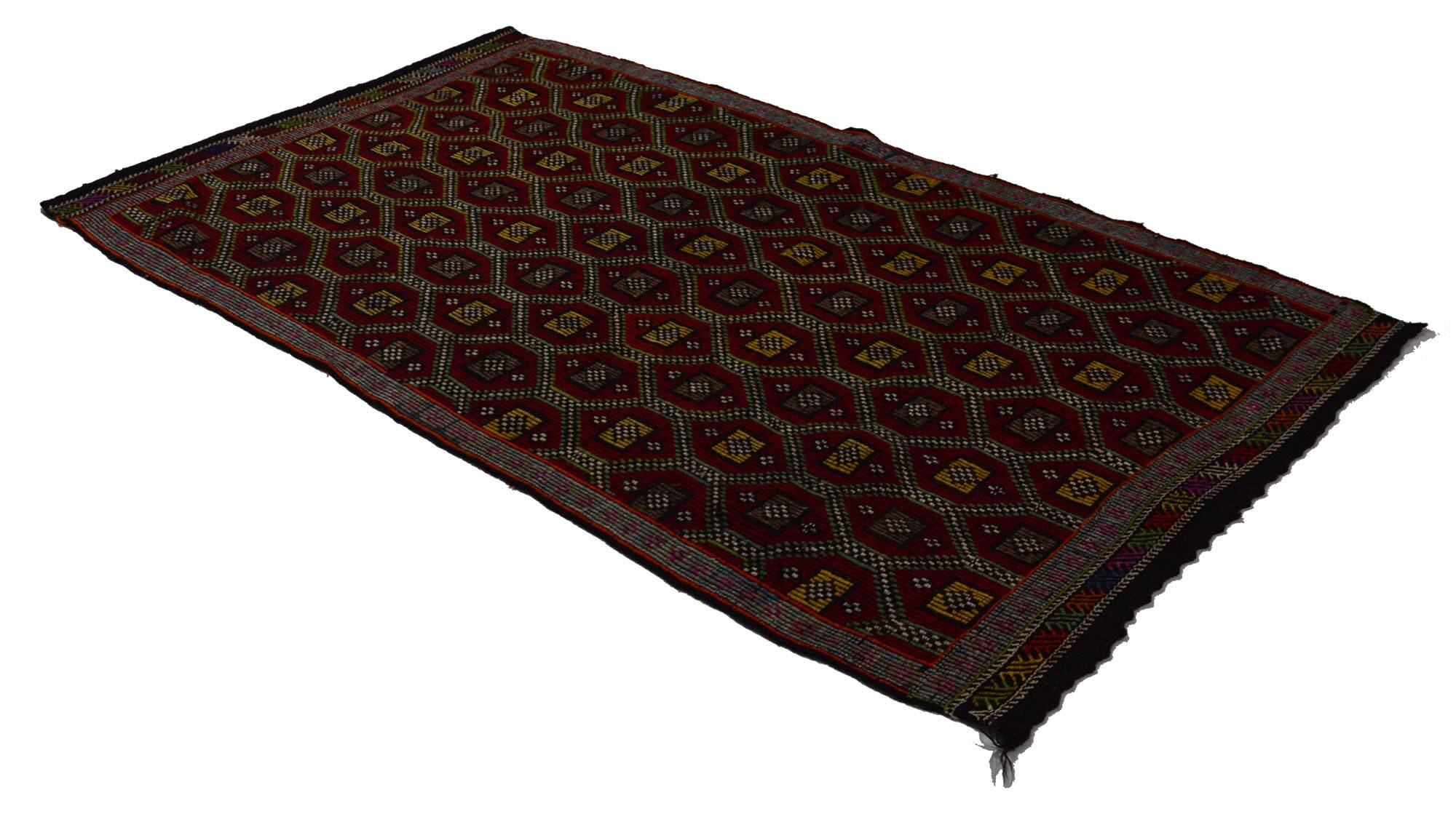 Area kilim rug ,vintage wool turkish handknotted kilim, 270 cmx 160 cm rug