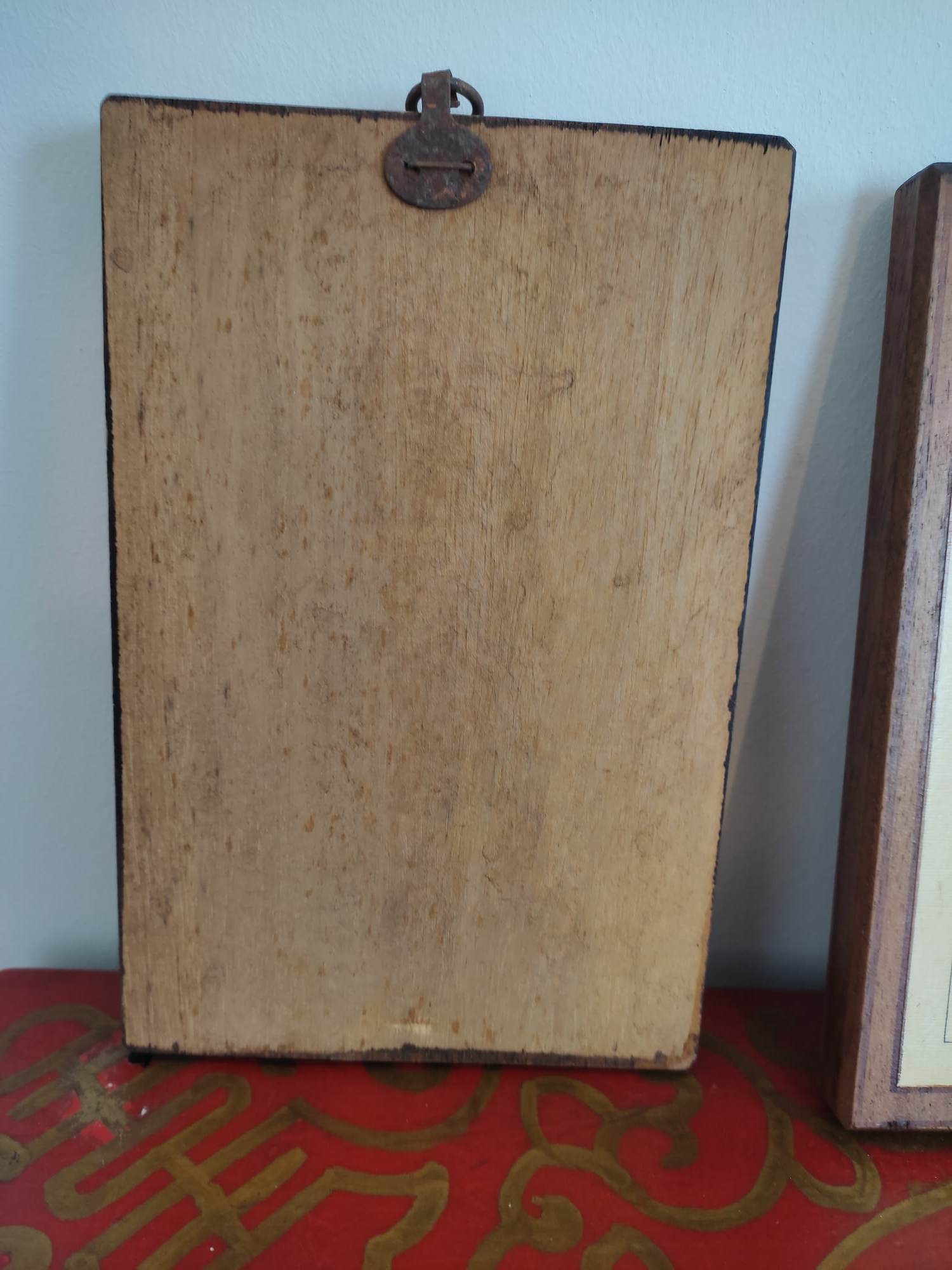 Set of 4 botanical boards with wooden frames