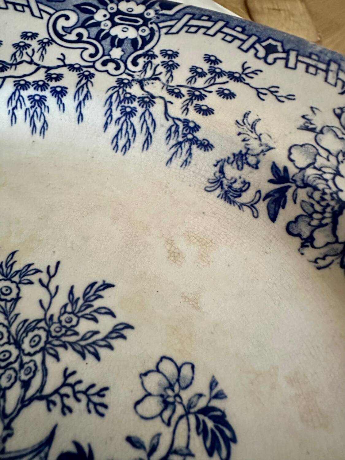 Large round antique dish