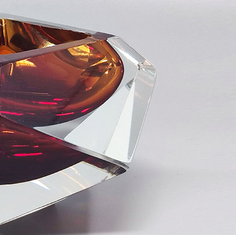 1960s Gorgeous Brown Ashtray or Catchall by Flavio Poli for Seguso. Made in Italy