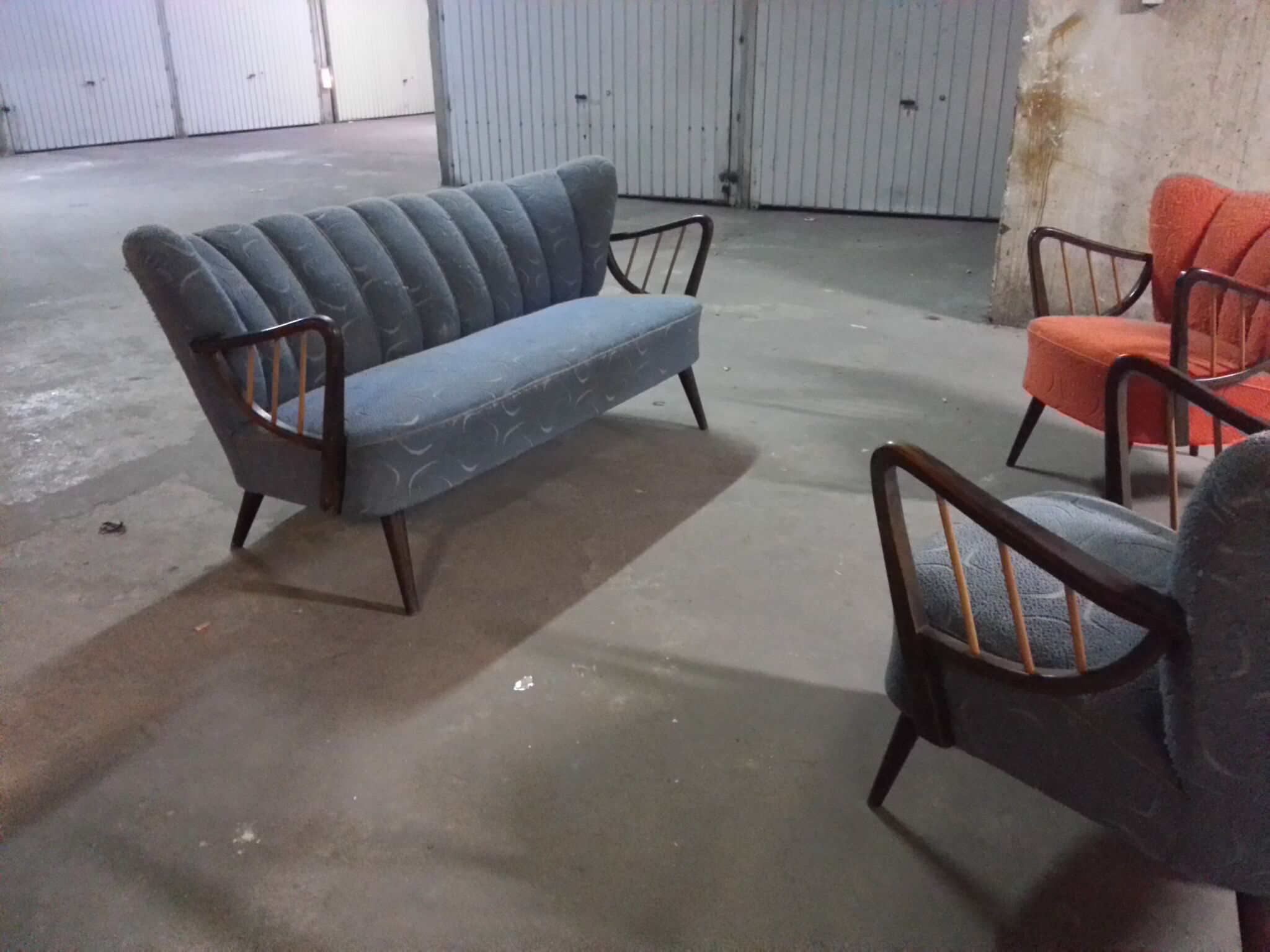 Couch set / 2 chairs Scandinavian 50s/60s cocktail