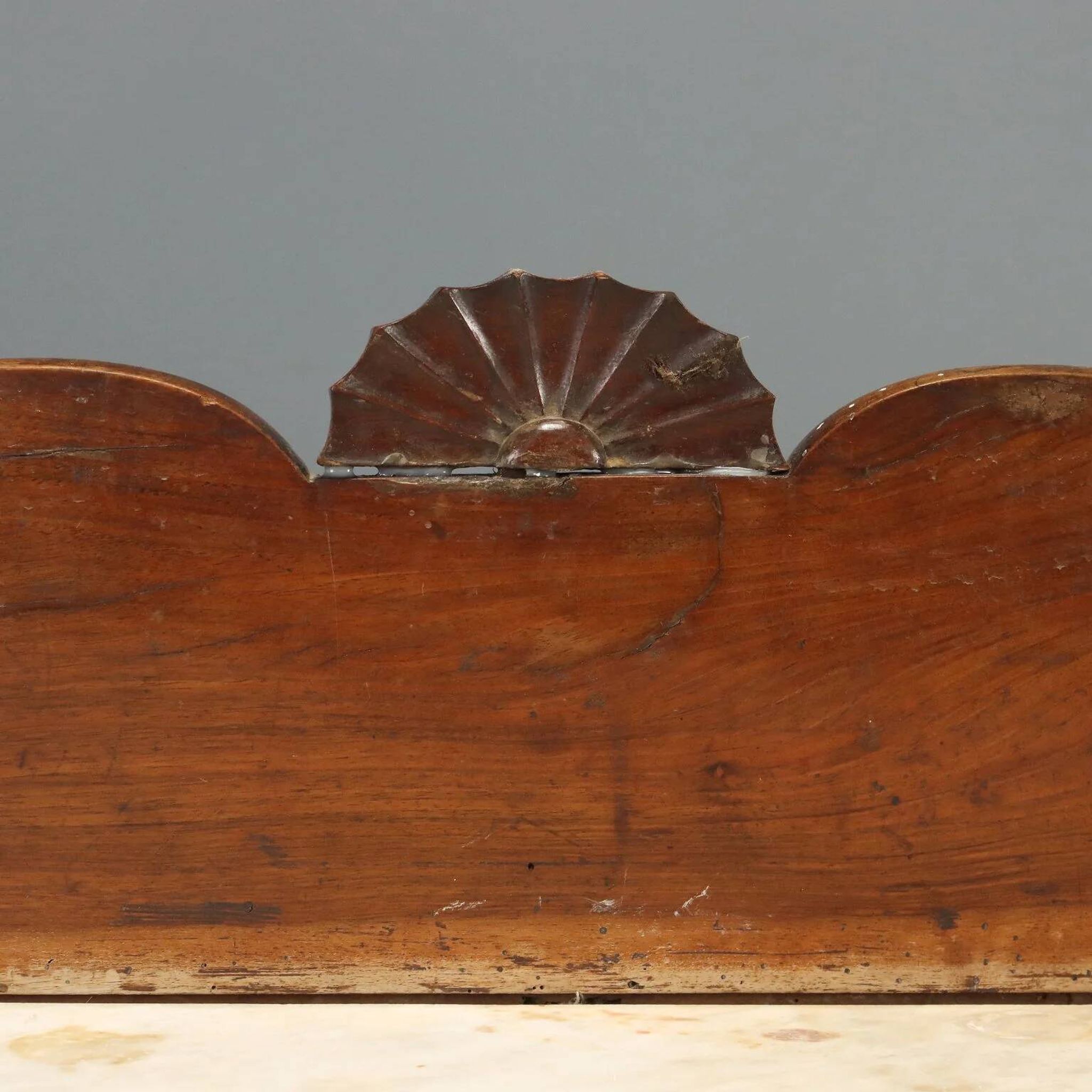 Ancient Empire desk in walnut with marble top, Italy, 19th century.