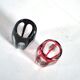 SAINT-LOUIS set of 2 crystal double overlay red engraved shooter glasses