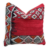Vintage cushion cover in Berber kilim: Moroccan wool cushion.