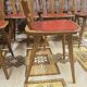 Set of 12 vintage 1960s red leatherette bistro chairs