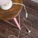 Vintage Czechoslovak Powder Pink Glass Table Lamp, 1970s