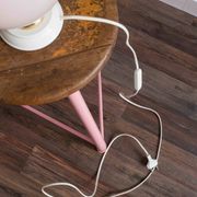 Vintage Czechoslovak Powder Pink Glass Table Lamp, 1970s