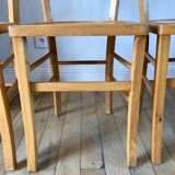 Set of 5 Luterma light blond wood bistro chairs from the 50s