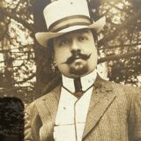 Sepia photo Elegant man circa 1910 framed