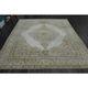 1970s Vintage Persian Handmade Wool Cotton Beige Area Rug 284x374