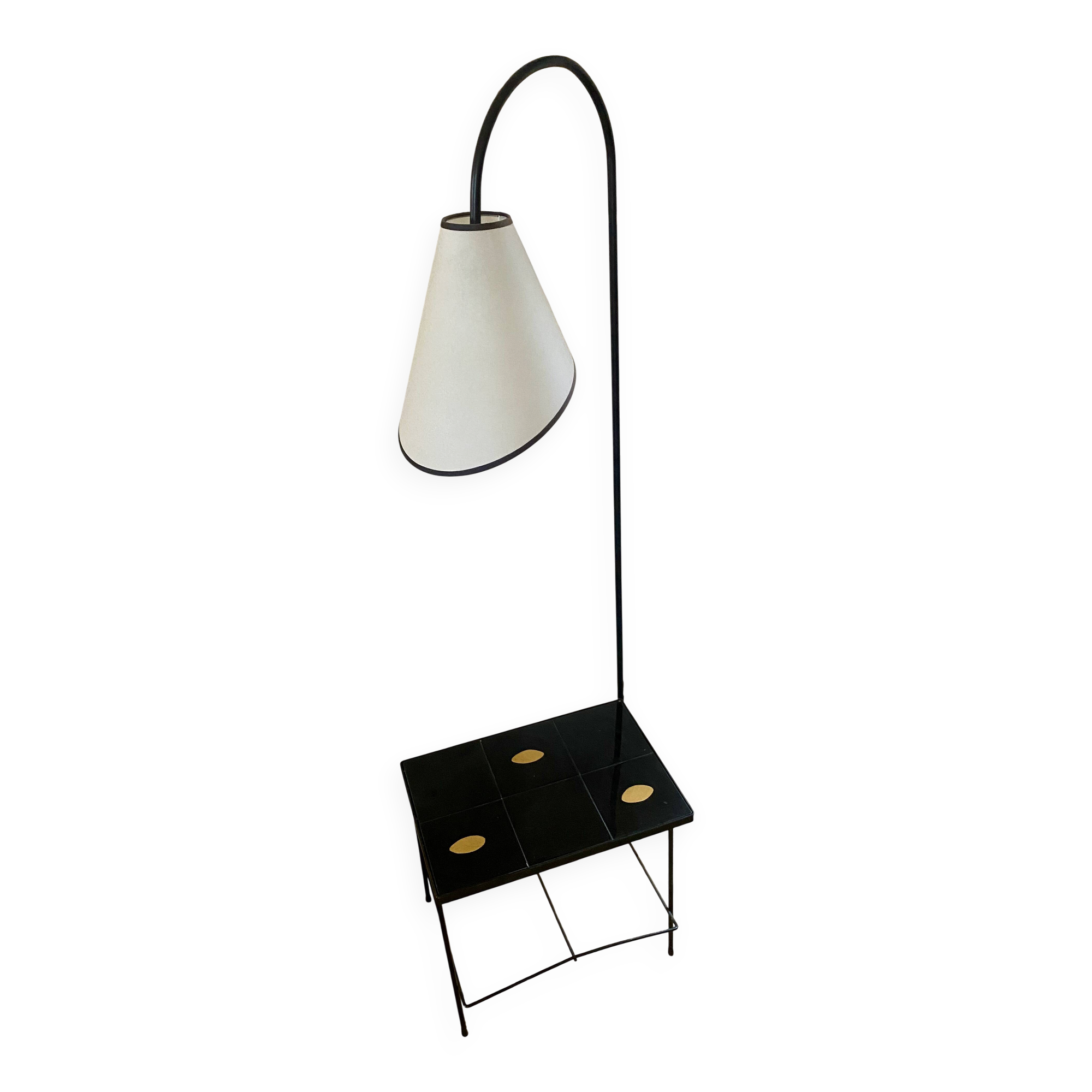 Vintage floor lamp with shelf