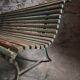 French garden bench in wood and iron, 1950s